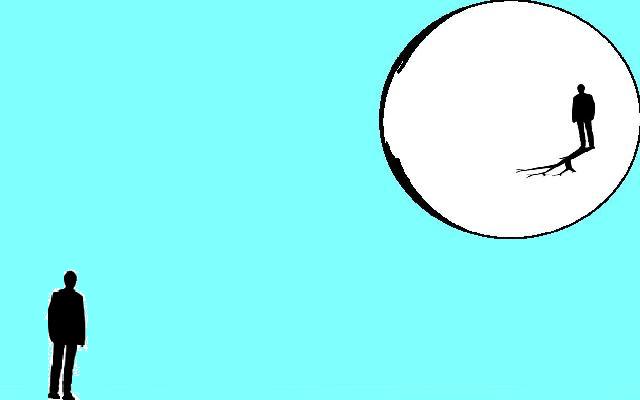 Luna redonda con sombra